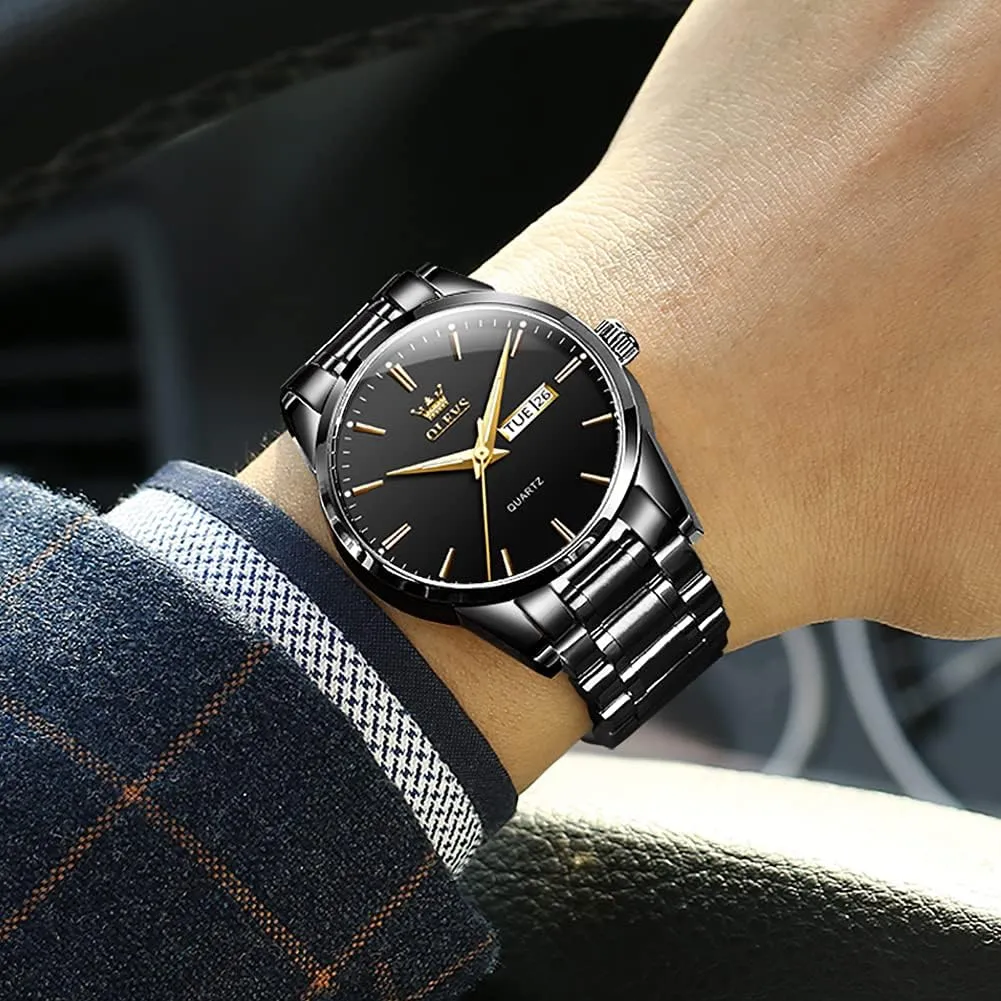 Luxury Luminous Waterproof Casual Male Wrist Watches OLEVS Mens Gold nitric harem Watches Analog Quartz Business Dress Watch Day Date Stainless Steel Classic 