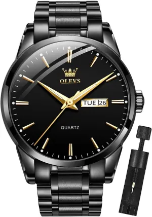 Luxury Luminous Waterproof Casual Male Wrist Watches OLEVS Mens Gold nitric harem Watches Analog Quartz Business Dress Watch Day Date Stainless Steel Classic 