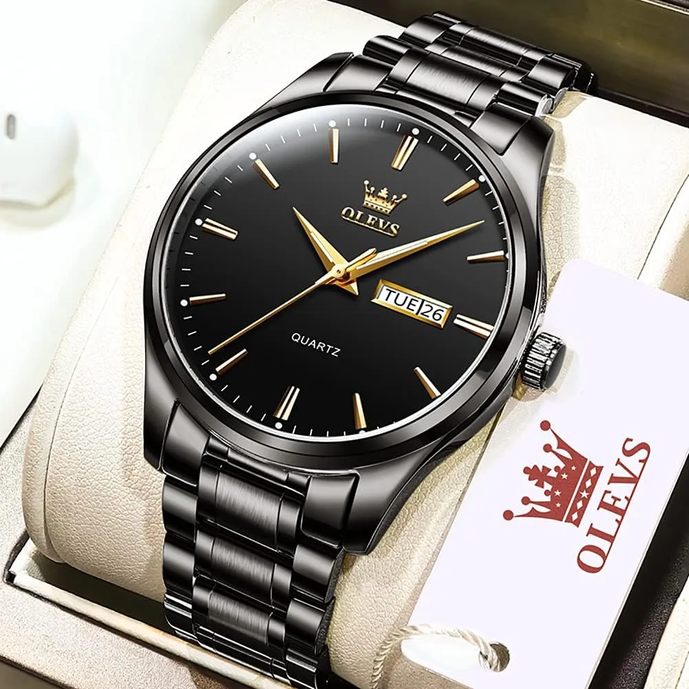 Luxury Luminous Waterproof Casual Male Wrist Watches OLEVS Mens Gold nitric harem Watches Analog Quartz Business Dress Watch Day Date Stainless Steel Classic 