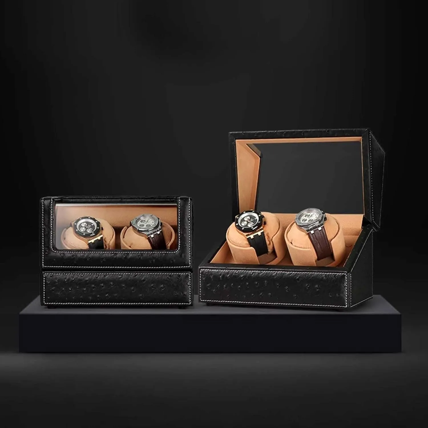 Luxury Men??s and Women??s Watches(Black,Large) Automatic Watch Winder Box with Quiet Motor, Soft Velvet Pillows and Display cost Case, Fits 