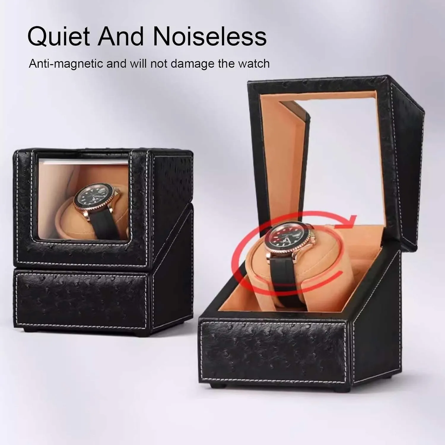 Luxury Men??s and Women??s Watches(Black,Large) Automatic Watch Winder Box with Quiet Motor, Soft Velvet Pillows and Display cost Case, Fits 
