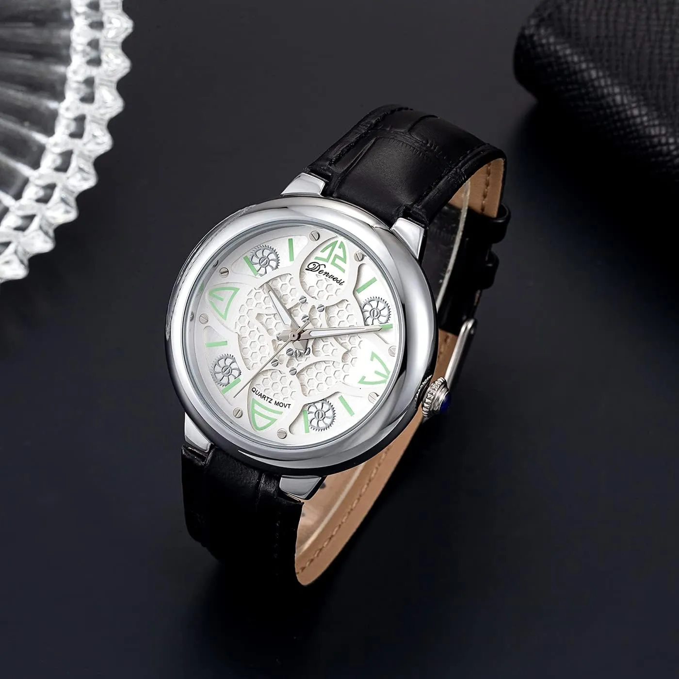 Luxury Unisex Watches Hollowed Dial Analog Display Quartz acronym Waterproof Elegant Causal Wristwatch MASTOP 