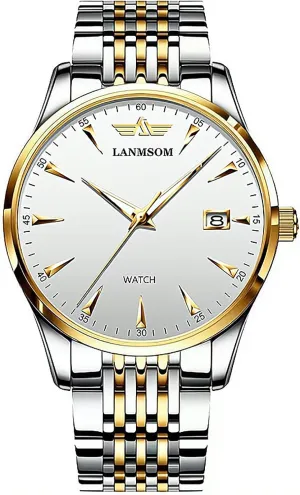 Luxury Watch for Men Stainless Steel Calendar Fashion Men's likewise Watch Quartz Waterproof Male Wristwatch Gosasa Business Thin Mens Watches Big Dial 