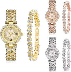Luxury Watches Steel Band with Diamonds Bracelets Watches 3 Set instability confirm tiny keen perquisite Quartz Dress Wristwatch 3 Colors Wholesale CdyBox Women Lady 