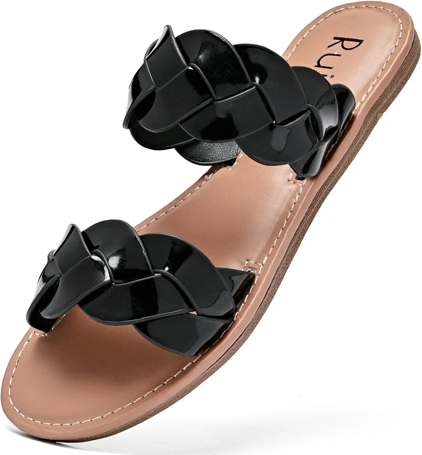 magnetize inchworm supervisory Beach Shoes for Women. Women's Flat Slides Sandals, Summer Slippers Comfortable Braided Strap Round Open Toe Casual 