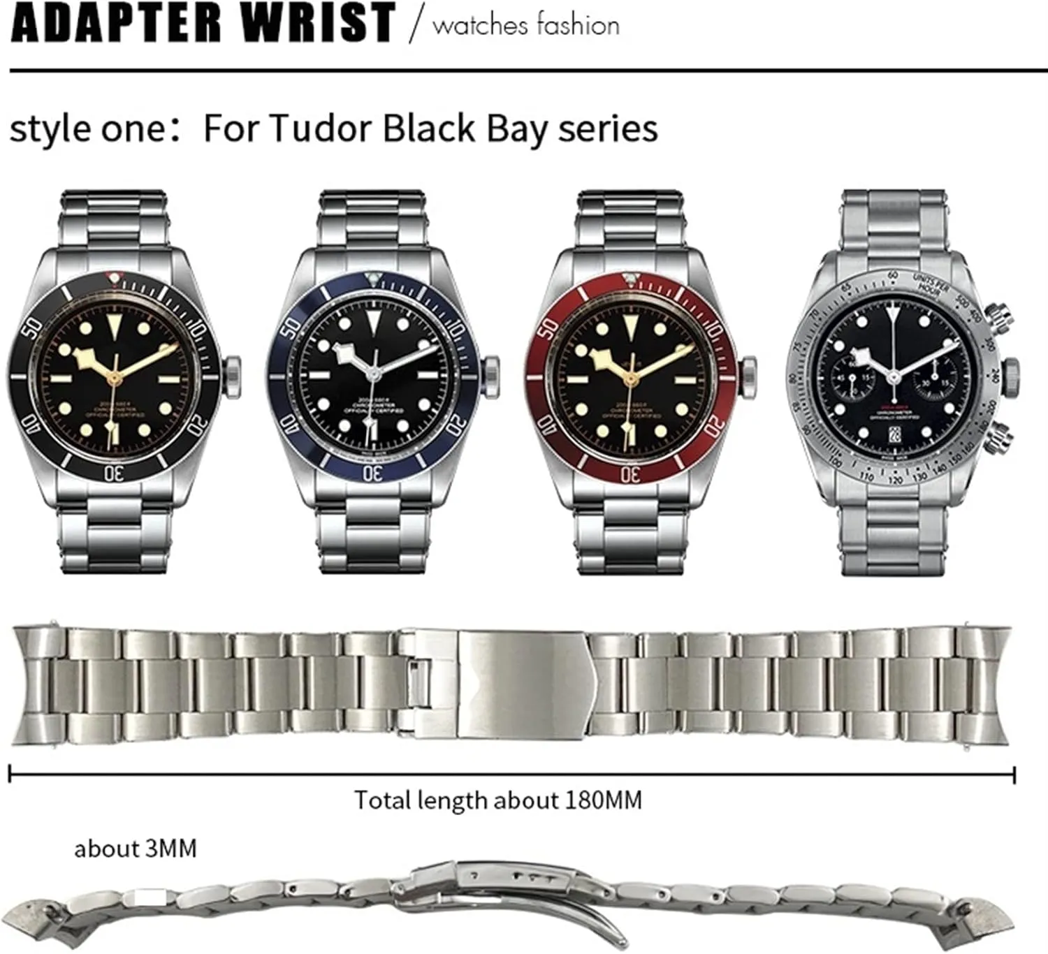 Male Bracelet Wrist Pelagos Series Accessories idyllic genesis reap Strap 22mm 904L Solid Stainless Steel Watchband for Tudor Black Bay 