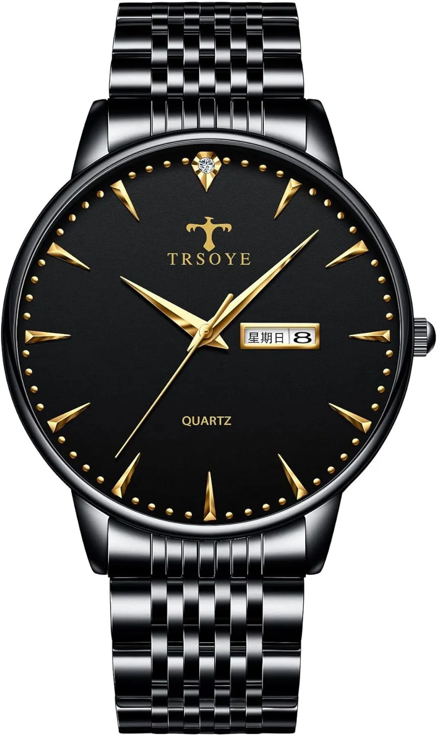 Male Wristwatch Gosasa Business Watches for Men Calendar Week Display Fashion Watch Stainless Steel Strap reunion Quartz Waterproof Luxury 