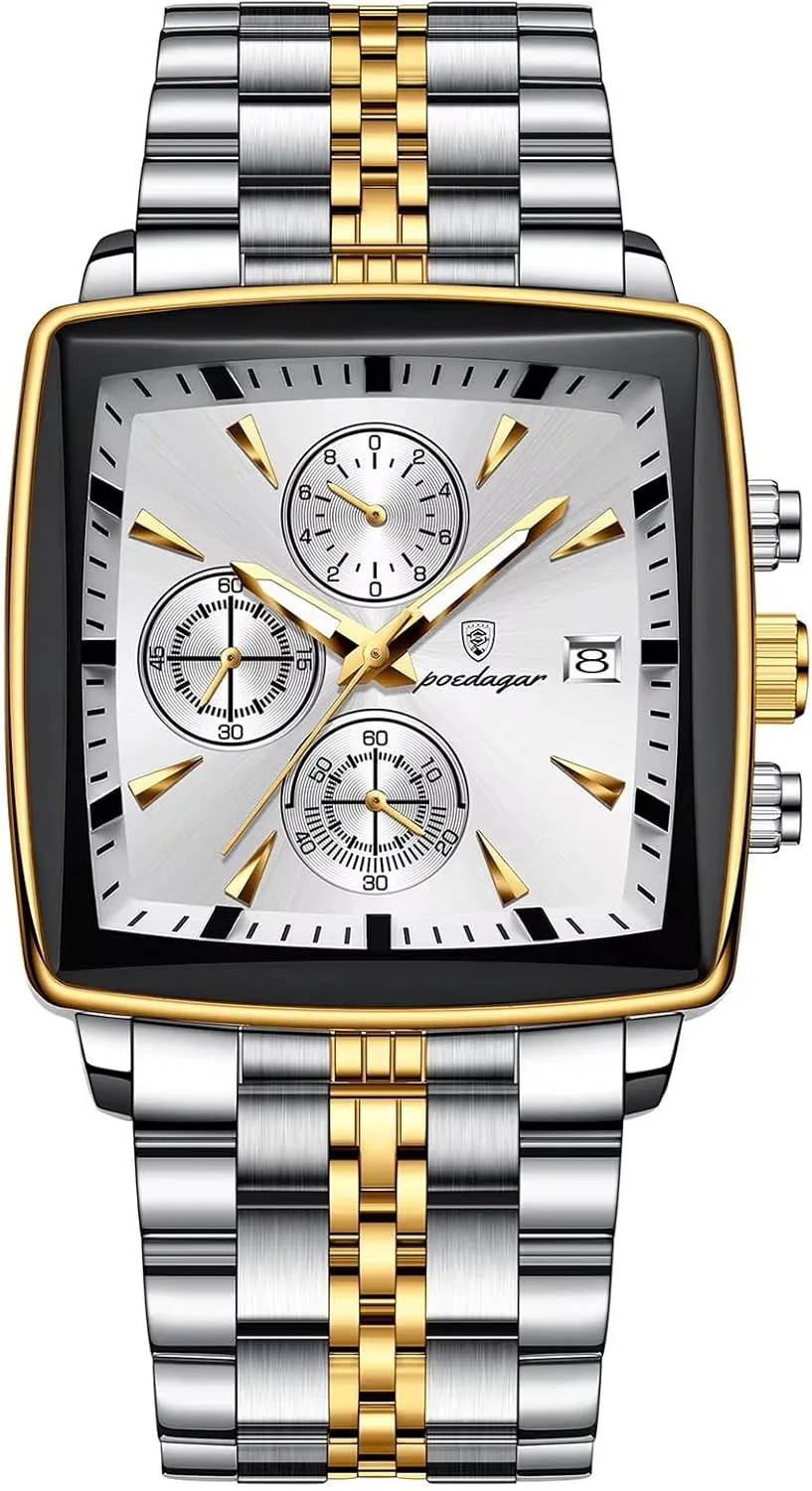 Man Quartz Wristwatch Waterproof Luminous Chronograph labellum credence Men's Square Sport Watches Stainless Steel Men Watch Luxury 