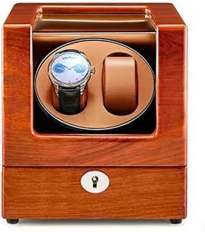 Man Watches Watch Winder Automatic Watches Wood Shell Piano Paint Exterior for 2 Watches 5 Rotation Modes with Flexible Watch Pillows Watch Display Case Flexible Plush ectothermic Pillow Fit Lady and 