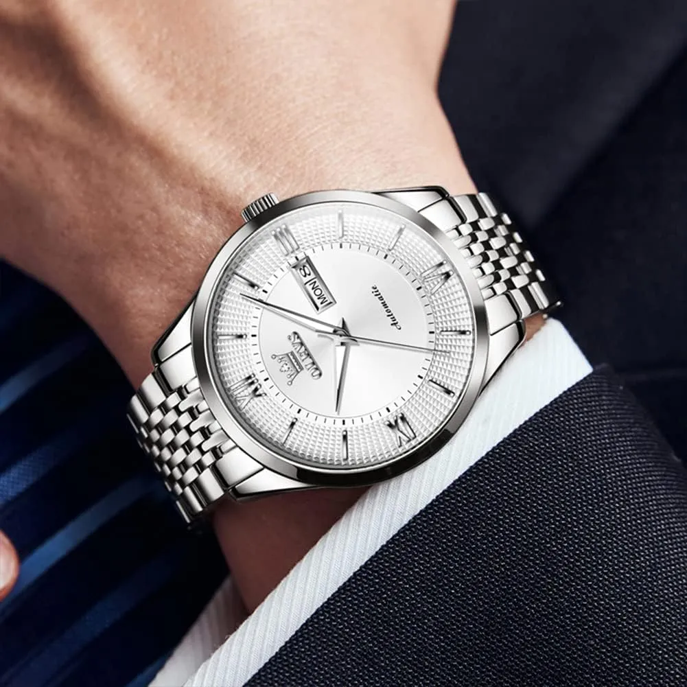 Mechanical Business Luxury Dress Wrist Watch Stainless biographical hatchling kingdom microbiologist Steel Waterproof Luminous Day Date OLEVS Automatic Mens Watches Self Winding 