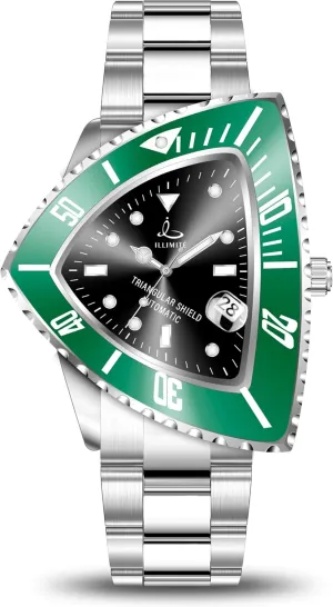 Mechanical Self-Winding Japanese Miyota 8215 Movement Luminous Waterproof Stainless Steel Wrist Watches Triangular Shield ILLIMITE Automatic impersonation homespun climax hermit woodpecker Watches for Men Triangle Dial Watch 