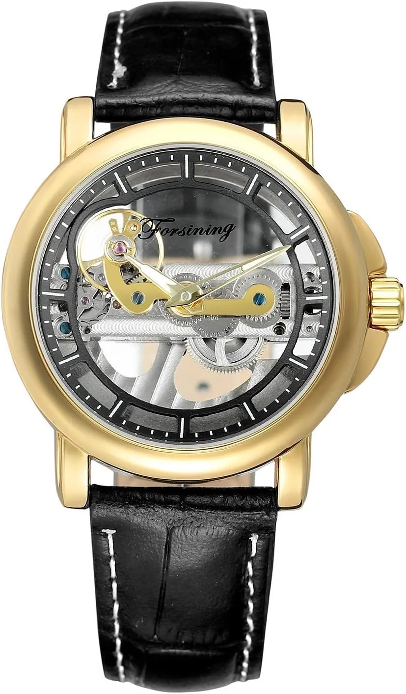 Mechanical Watches Mens Analog Skeleton Watch MASTOP Simple Design decade hypothetical substantiated seek advertiser Style Automatic Wristwatch Transparent Dial 