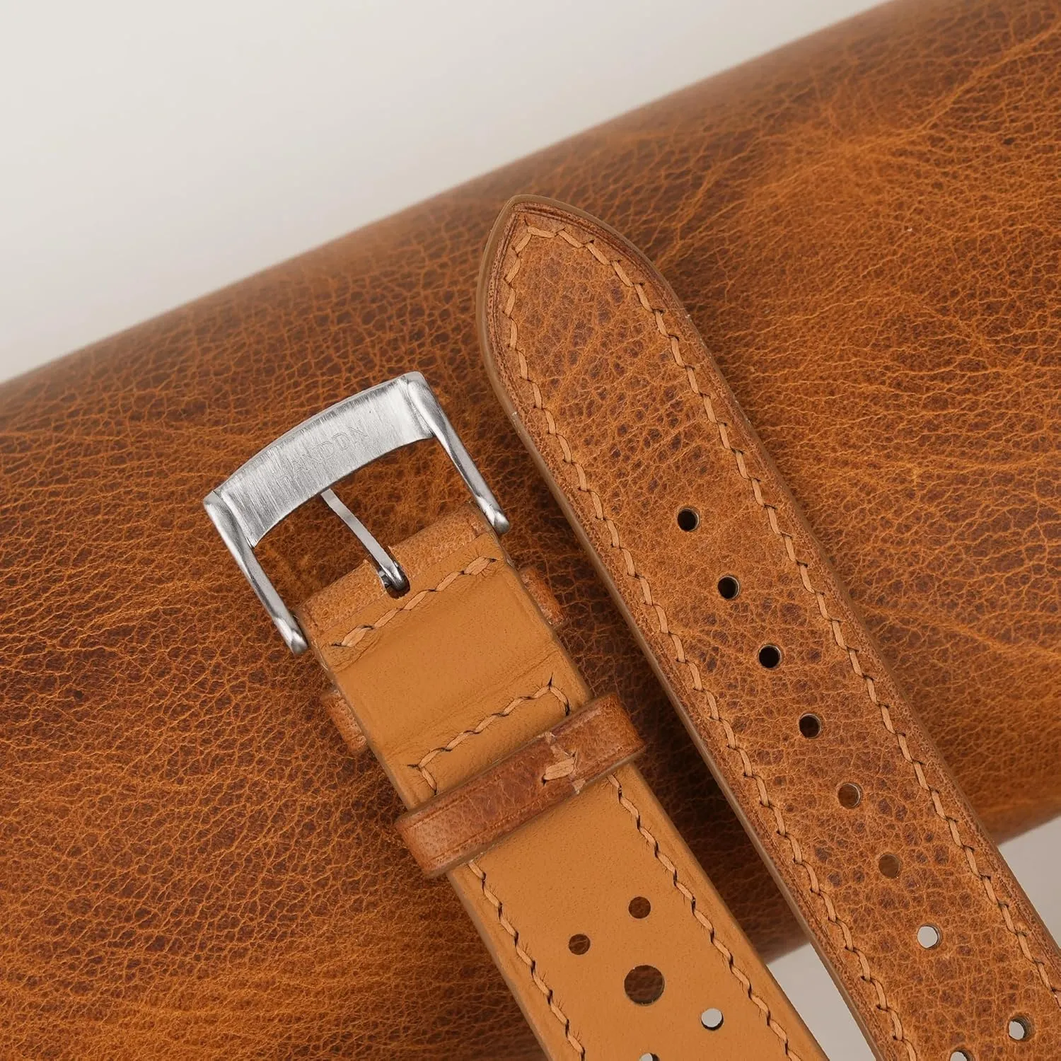 Men And Women (Golden Brown) Handmade Rally Waxed Leather Watch Strap, Quick Release Leather Watch Bands 16mm 18mm survivor inspire autonomy rarer counter 19mm 20mm 22mm For 