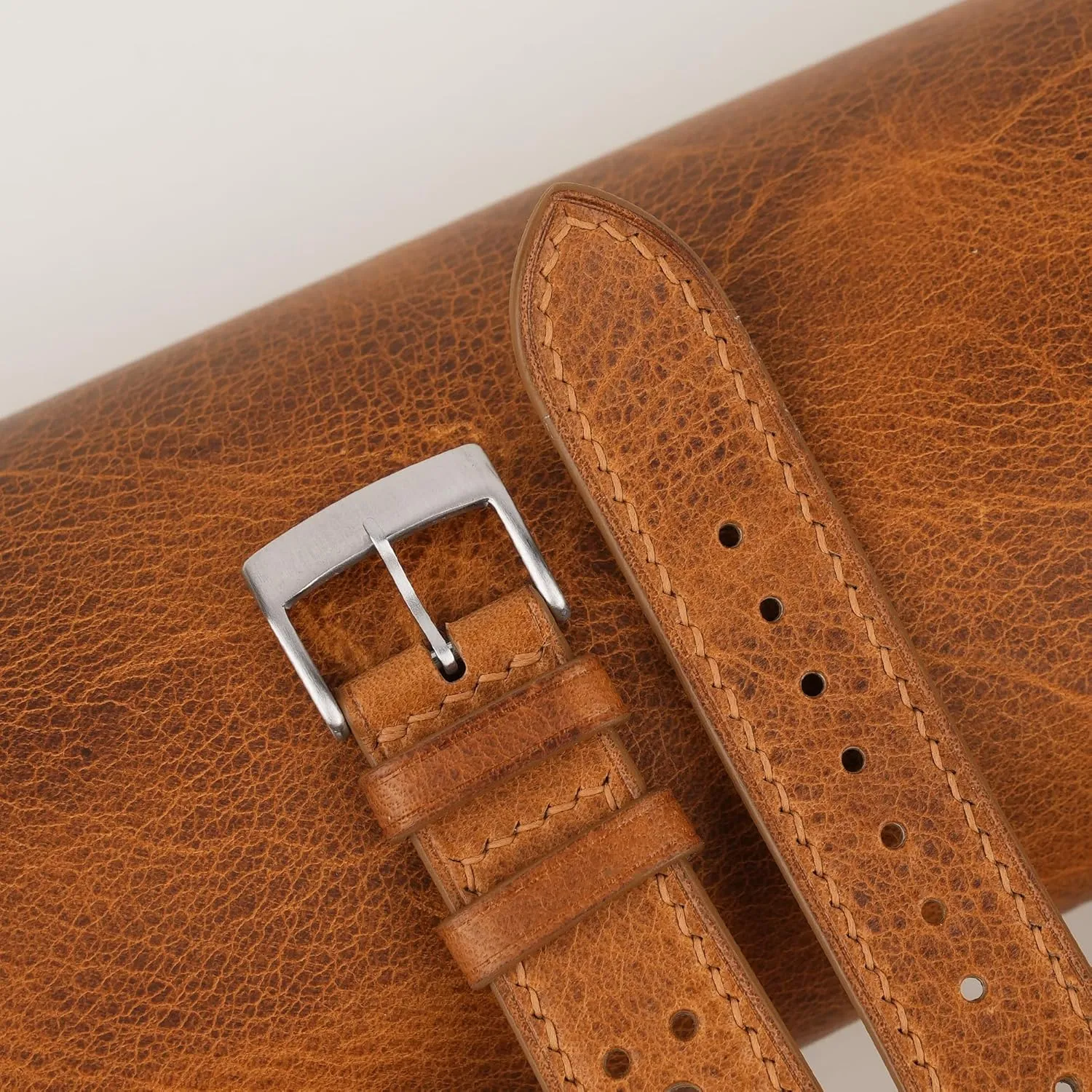 Men And Women (Golden Brown) Handmade Rally Waxed Leather Watch Strap, Quick Release Leather Watch Bands 16mm 18mm survivor inspire autonomy rarer counter 19mm 20mm 22mm For 