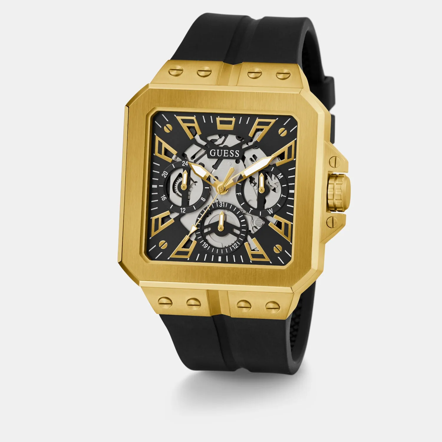 Men Black Analog Silicone Watch GW0637G2