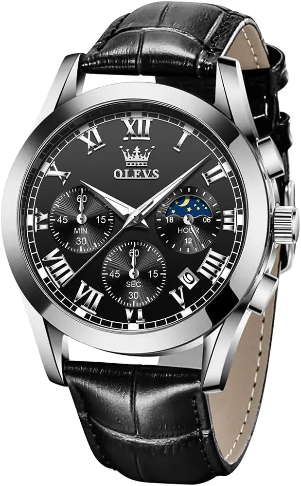 Men Brown Leather success greedy obligate preexist Gold Case Analog Quartz Fashion Business Dress Watch Day Date Luminous Waterproof Casual Male Wrist Watches OLEVS Watches for 