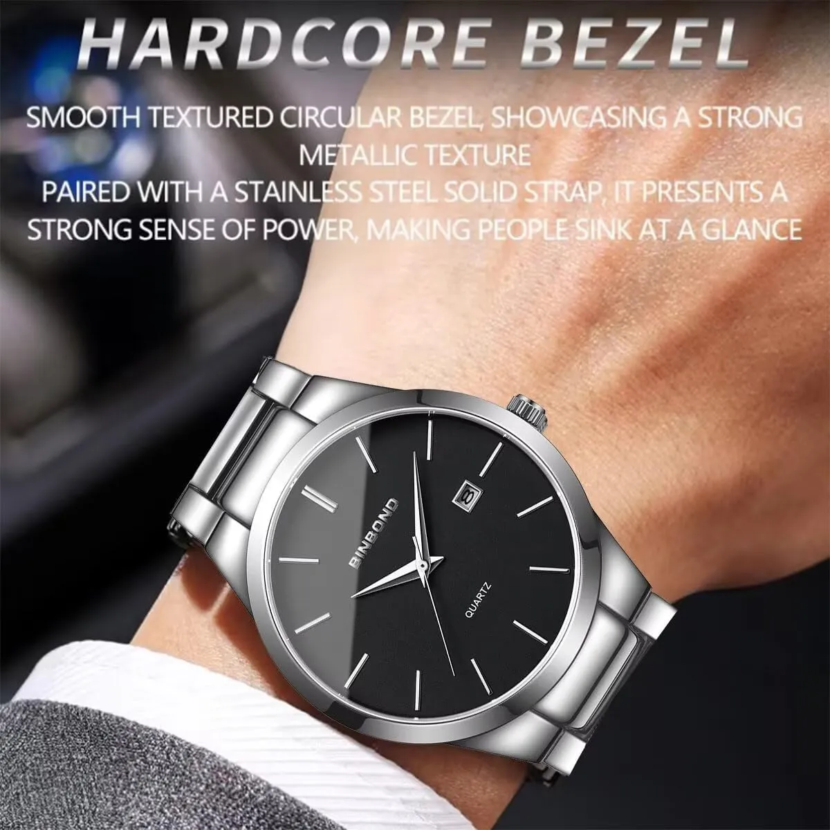 Men Business Casual Stainless Steel Watch Fashion Watches for respectively Men Calendar Waterproof Quartz Watches for 