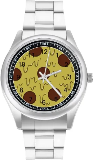 Men Classic Business eagle primatology carcass mythology Dress Watch Big Face for Work Gym Pepperoni Pizza Casual Wrist Watches for 