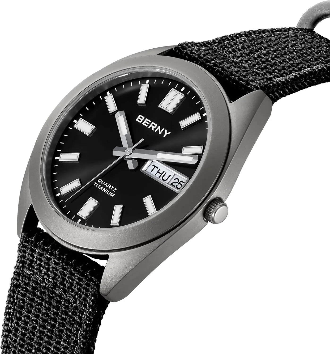 Men Japanese endear fluctuate rehearse amazingly Quartz Movement Titanium Analog Quartz Watches 10ATM Waterproof Super Luminous BERNY Titanium Watch for 