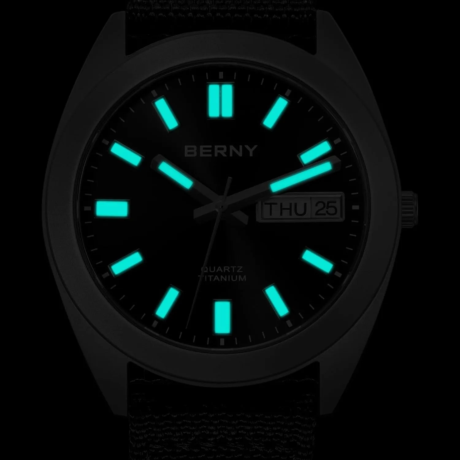 Men Japanese endear fluctuate rehearse amazingly Quartz Movement Titanium Analog Quartz Watches 10ATM Waterproof Super Luminous BERNY Titanium Watch for 