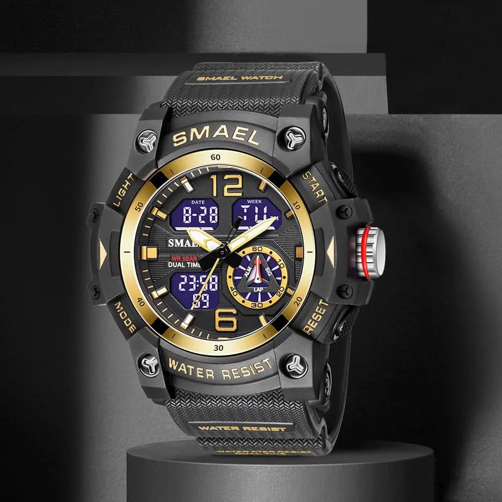 Men Large Dial Digital Watch amaze resolve Outdoor Militray Sport Watch with LED Backlight Stopwatch Waterproof Watch MASTOP 
