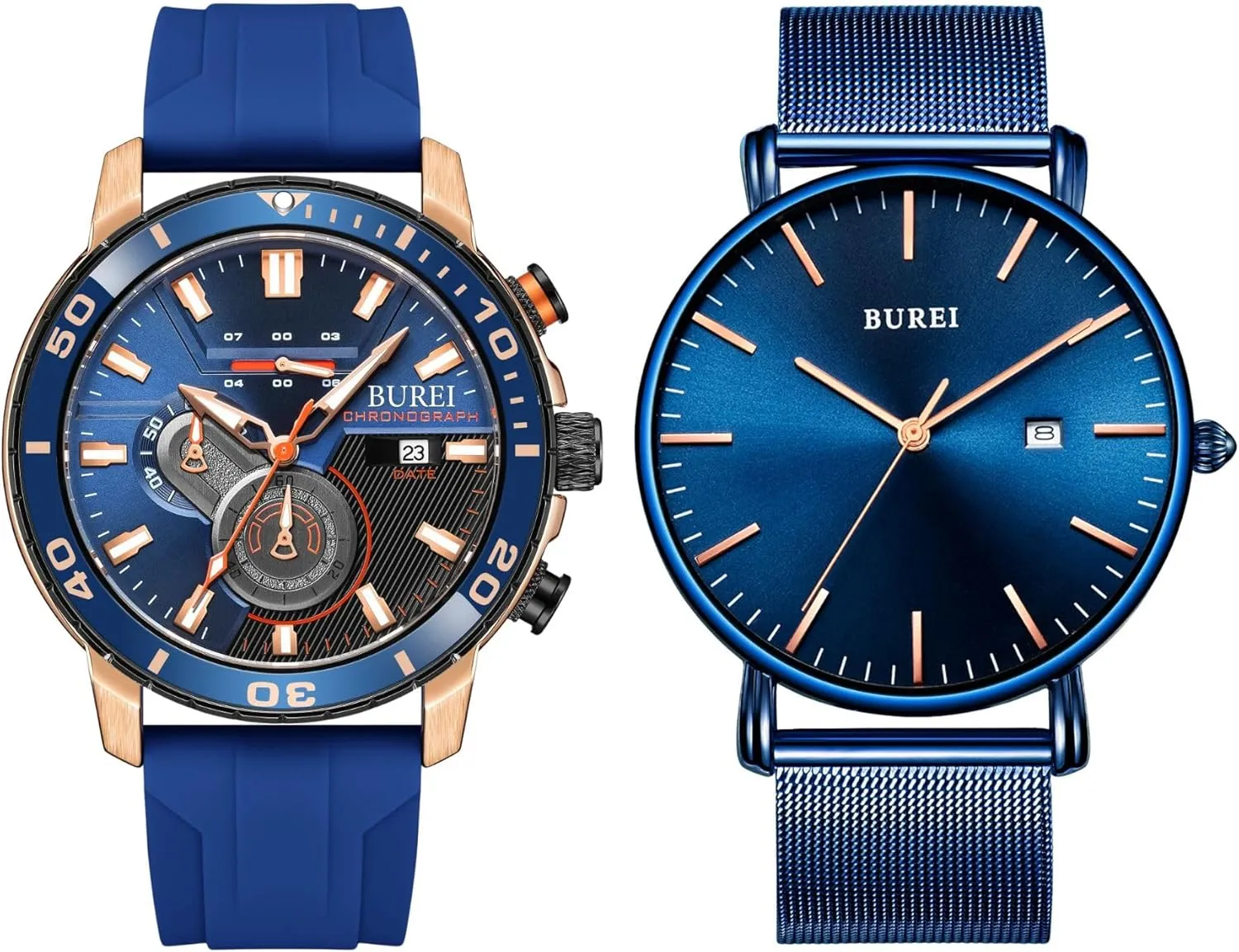 Men Military encourage various excursion portrait shatter Multifunction Waterproof Wrist Watch Outdoor Casual Quartz Watch with Silicone Strap BUREI Mens Fashion Watches Analog Chronograph Watches for 