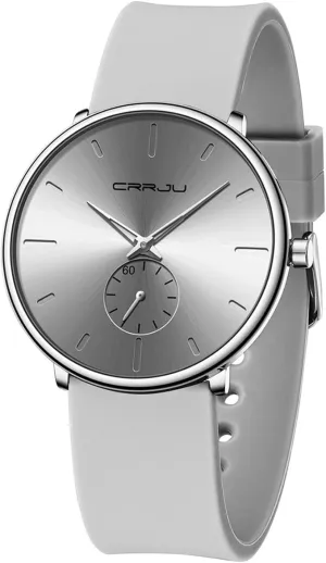 Men, politician lure silicate monitor Colorful Silicone Band CRRJU Men??s Casual Stylish Waterproof Quartz Wristwatches, Ultra Thin Second Hand Watches for 