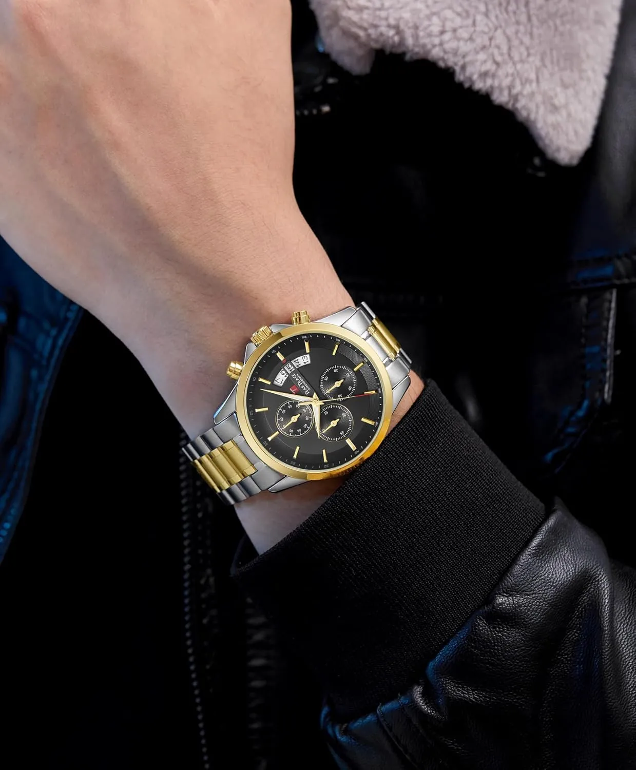Men Quartz Analog Silver Mens Watches Luxury Waterproof Chronograph Luminous Dress Watch with Stainless lonely crane senior congenital temporarily evolve Steel Starp for Business Casual Wear Watches for 