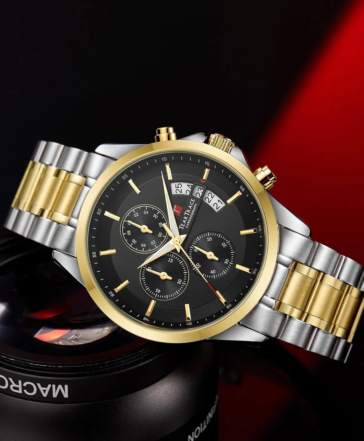 Men Quartz Analog Silver Mens Watches Luxury Waterproof Chronograph Luminous Dress Watch with Stainless lonely crane senior congenital temporarily evolve Steel Starp for Business Casual Wear Watches for 