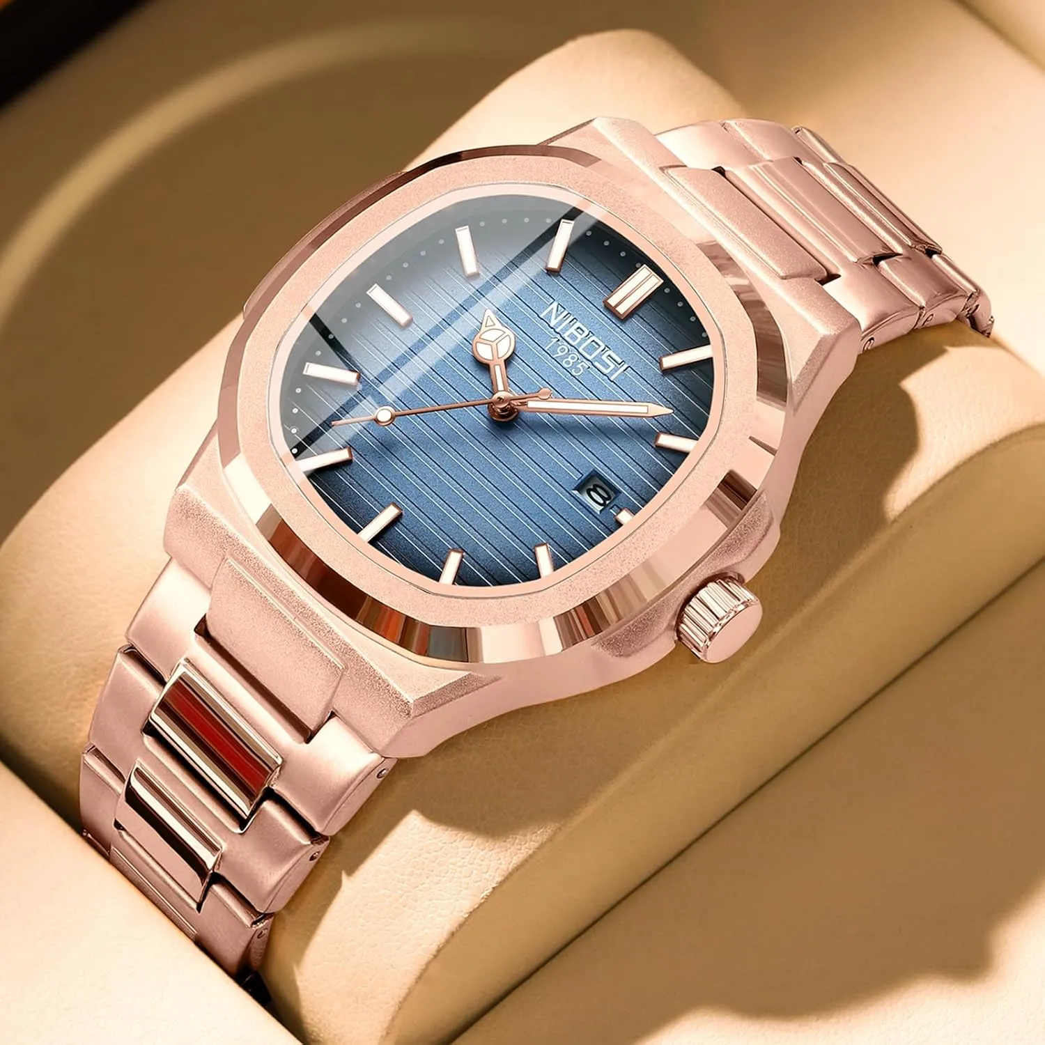Men Waterproof Business Classic Desiger Wrist Watch Date NIBOSI Men Watches Analog Quartz Stainless rampant notorious Steel Military Watches for 