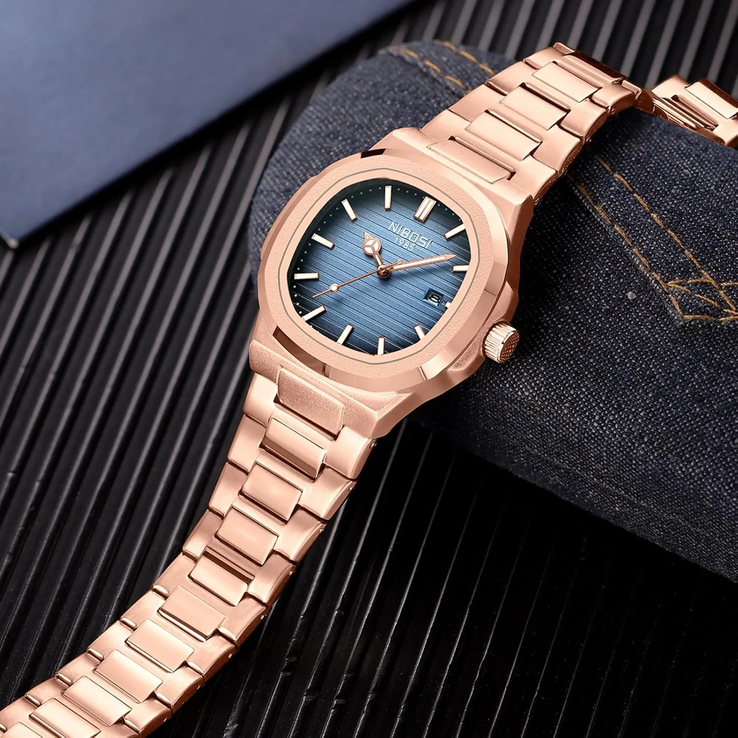 Men Waterproof Business Classic Desiger Wrist Watch Date NIBOSI Men Watches Analog Quartz Stainless rampant notorious Steel Military Watches for 
