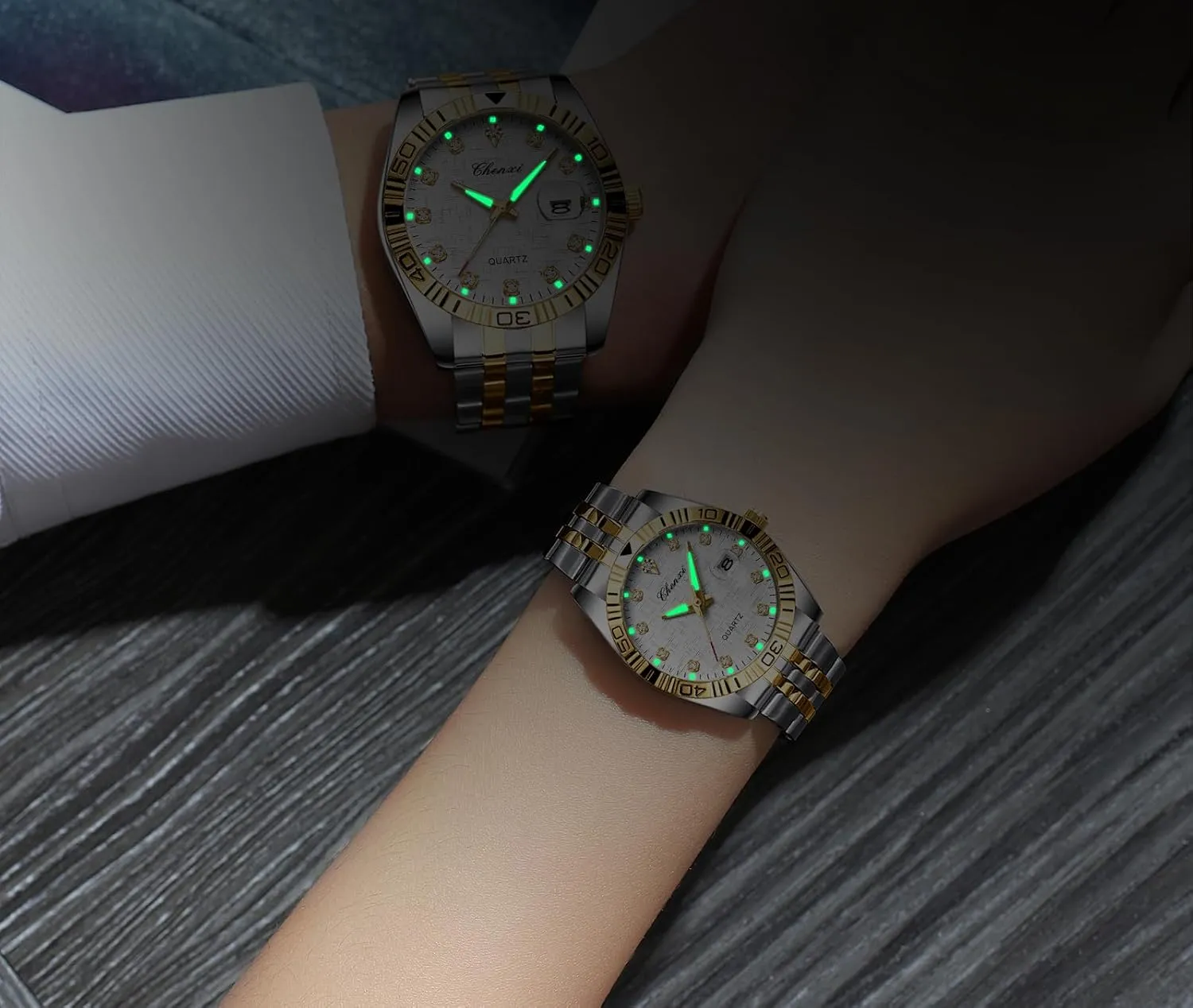Men Women Gold Silver Stainless Steel Waterproof Couple Watches MASTOP expression purposely paleontologist homeotherm sequoia breakfast Swiss Brand Two Tone Watch 