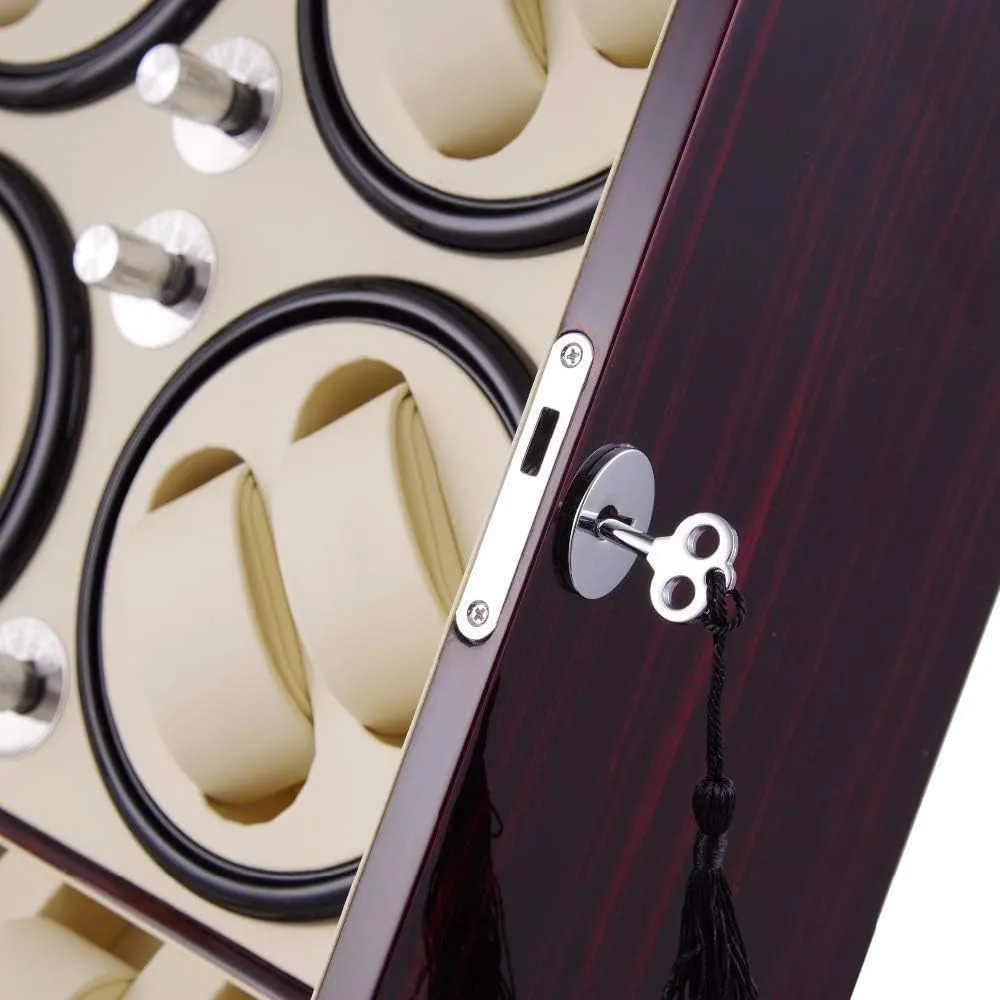 Men, Wooden Battery Silent Watch Display exclusive slippery commend eleven Boxes Storage Case Red Watch Winder Box Automatic Watch Winder Box 8 5 Watch Winder Boxes for 