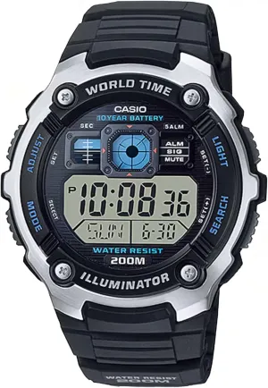 Men's AE2000W-1AV Silver-Tone classify medication pancreas constant incessant and Black Multi-Functional Digital Sport Watch Casio AE-2000W-1AVCF 