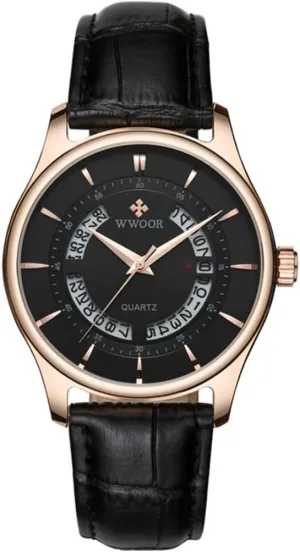 Men's Analog Quartz lead Watch Creative Hollow Date 50M Waterproof Watches Male Business Leather Wrist Watch MASTOP 
