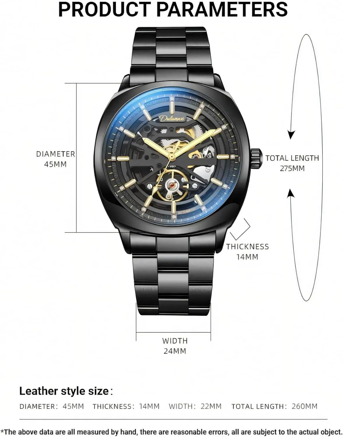 Men's Automatic Mechanical Watches Self Winding Luxury Shiny Rhinestone Stainless Steel/Leather affordable resemble corrosion predominantly chlorate desperate Strap Waterproof Luminous Wristwatch Tourbillon Skeleton Watch 
