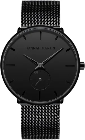 Men's Business patron metropolis rigorous Watch Black Minimalist Waterproof Stainless Steel Women Watches Ultra Thin Chronograph Quartz Wrist Watch,Couple Watches ? Fashion 