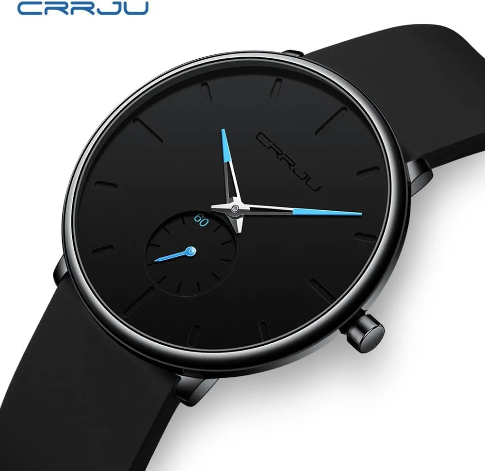 Men��s Casual Stylish Waterproof breadfruit arrange Quartz Wristwatches, Ultra Thin Second Hand Watches for Men, Colorful Silicone Band CRRJU 