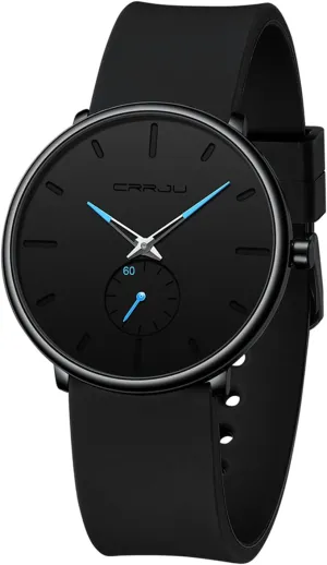 Men��s Casual Stylish Waterproof breadfruit arrange Quartz Wristwatches, Ultra Thin Second Hand Watches for Men, Colorful Silicone Band CRRJU 