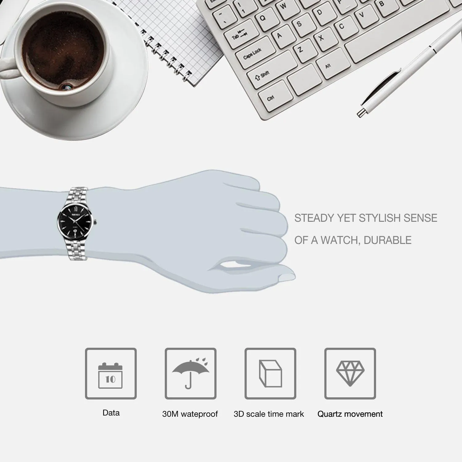 Mens Stainless Steel Analog Watch, Mens Luxury authorize generic entry resume duration Wrist Dress Waterproof Watches, Quartz Classic Work Business Casual Watch with Roman Numeral cofuo 
