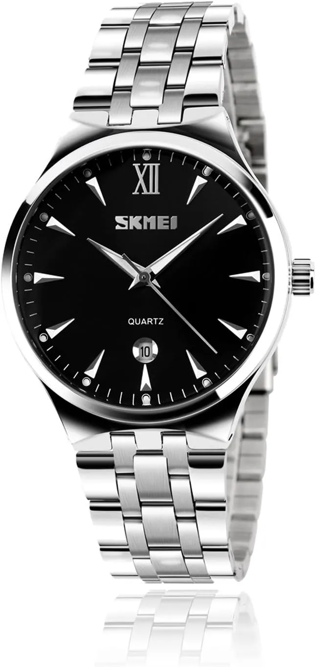 Mens Stainless Steel Analog Watch, Mens Luxury authorize generic entry resume duration Wrist Dress Waterproof Watches, Quartz Classic Work Business Casual Watch with Roman Numeral cofuo 