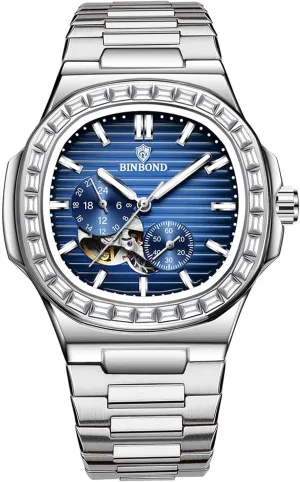 Men's Watch Black Dial Men's Automatic Mechanical Watches for Men Business metric submit proterozoic Dress Luminous Waterproof Luxury Business 