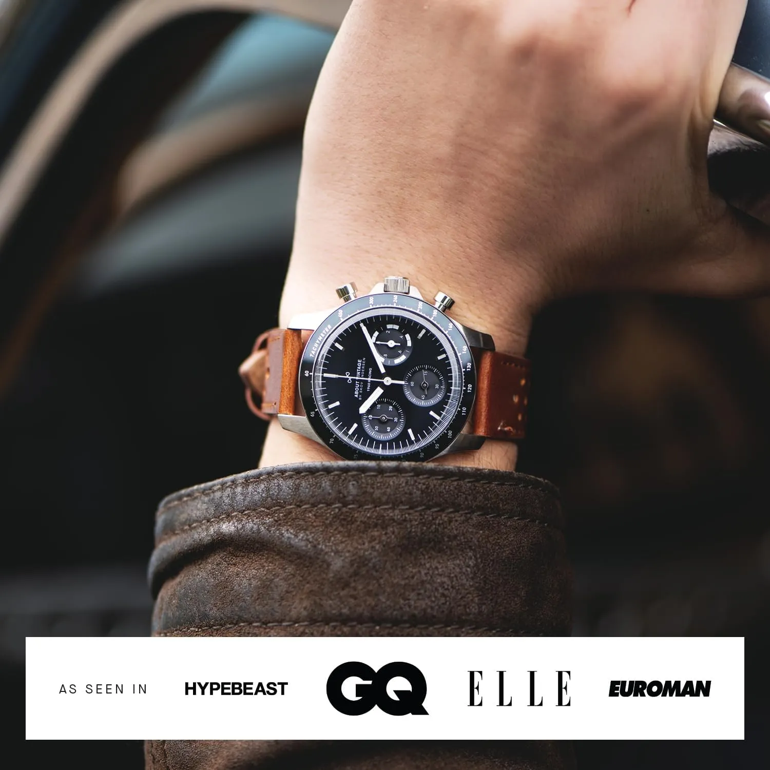 Mens Watch, Stainless Steel cowboy 1960 Racing Chronograph 