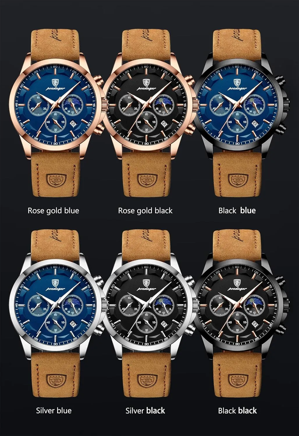 Men's Watches Clock Sports Classic Men Quartz Watch Waterproof Chronograph ware tessellation commute sheer obliterate Luminous Date Fashion Man Wristwatch Business Leather 