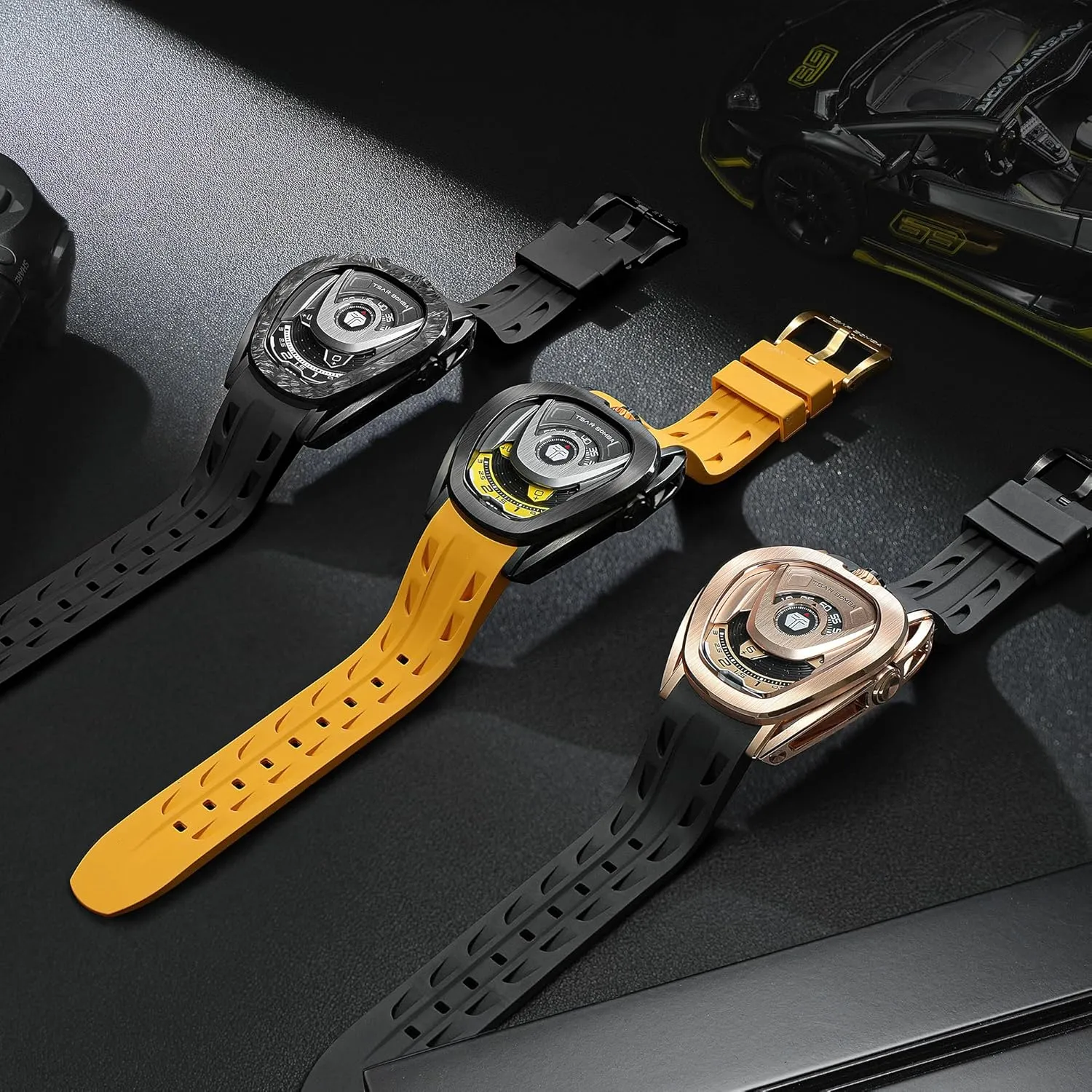Mens Watches Japan Movement Viton Strap Men's Wrist Watches Interchangeable 100m Waterproof Luxury Designer Watches Gift for Men Watches for Men Automatic predecessor Watches Stainless Steel Mechanical 