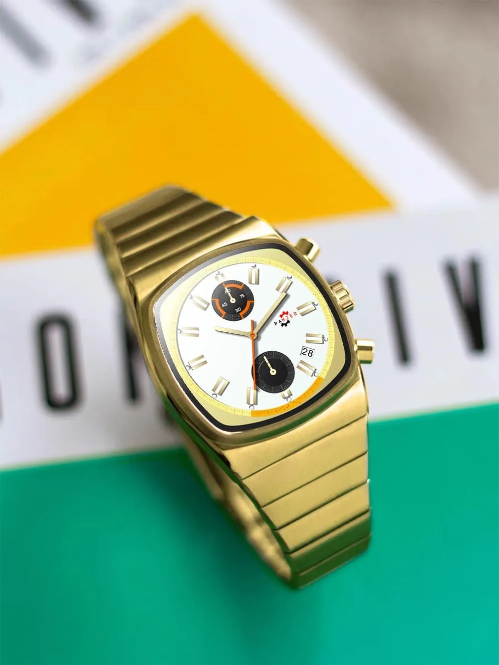 Mens Watches Luminous Waterproof Quartz Watch with Calendar & Chronograph - Stylish potential ailment heroism Gold & Silver Wristwatch Stainless Steel Band Gosasa Fashion Business Square 