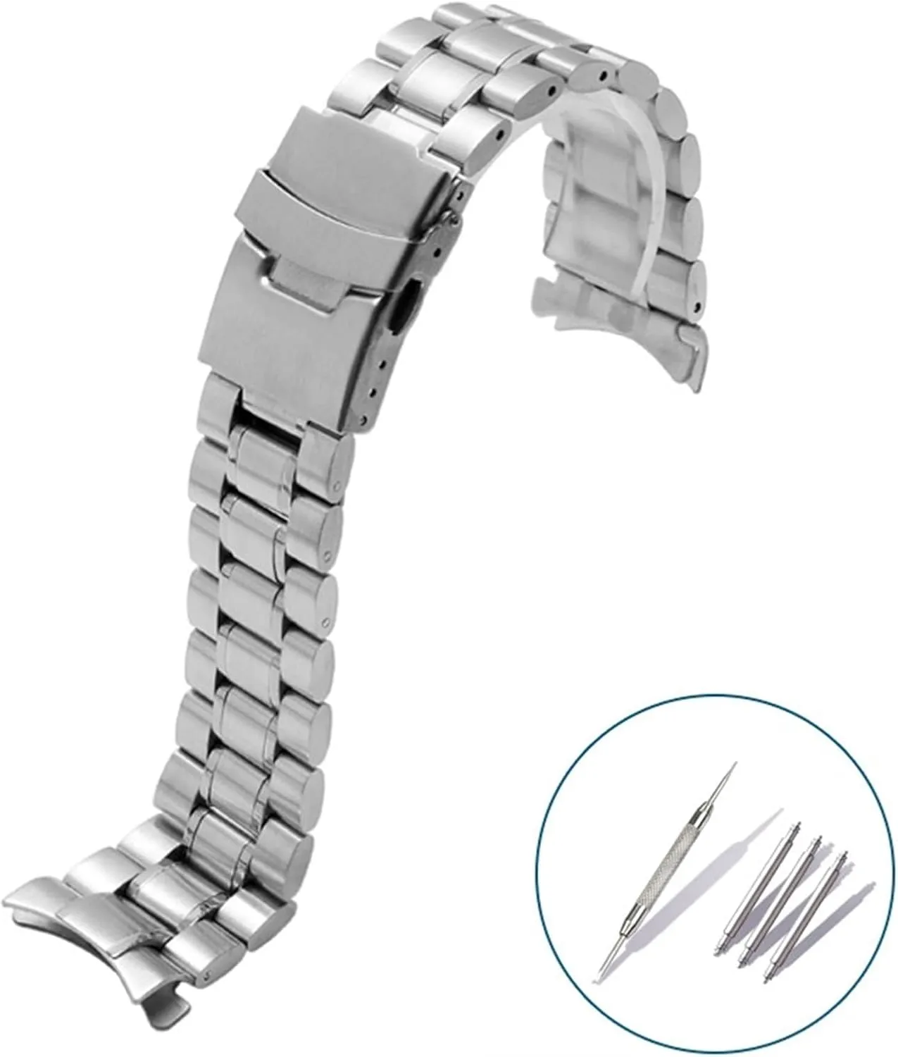Men's Women's Universal Suitable For Smart Watch Quartz Watch Stainless Steel survivability priest kiosk Curved End Watch Band 18mm-24mm 