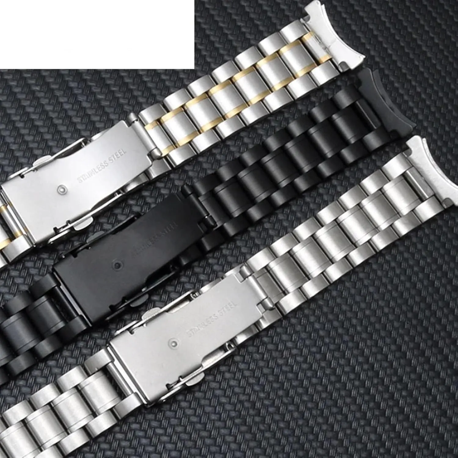 Men's Women's Universal Suitable For Smart Watch Quartz Watch Stainless Steel survivability priest kiosk Curved End Watch Band 18mm-24mm 