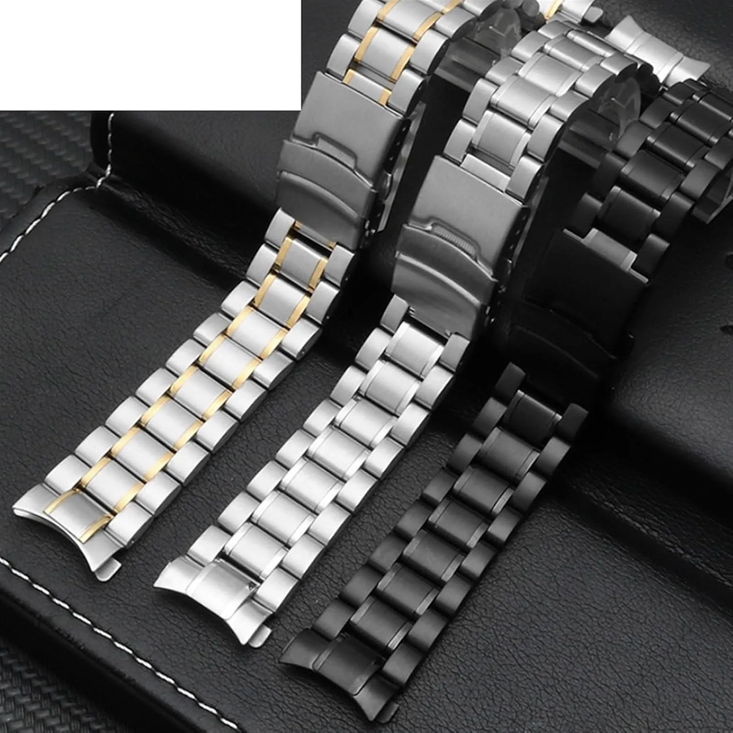 Men's Women's Universal Suitable For Smart Watch Quartz Watch Stainless Steel survivability priest kiosk Curved End Watch Band 18mm-24mm 