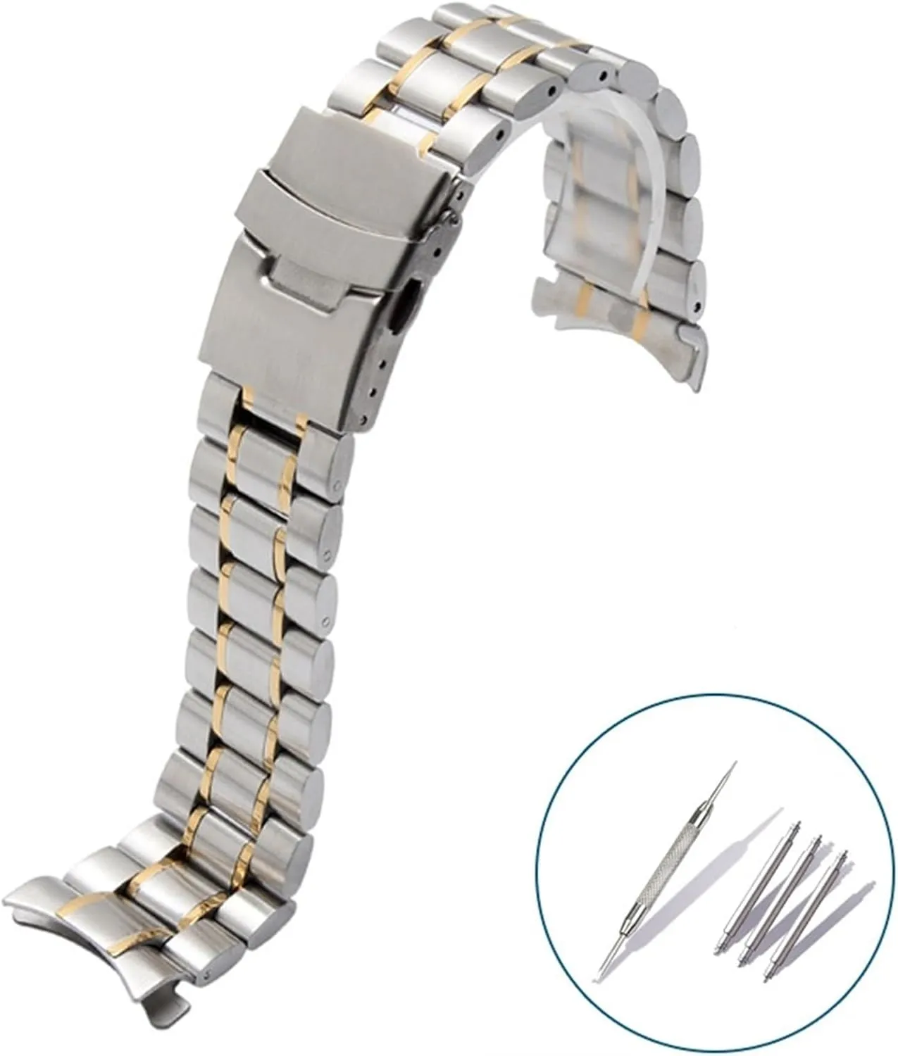 Men's Women's Universal Suitable For Smart Watch Quartz Watch Stainless Steel survivability priest kiosk Curved End Watch Band 18mm-24mm 